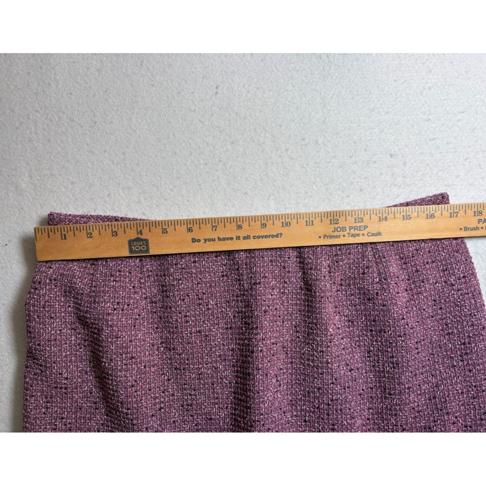 Kasper Womens Size 14 Purple Tweed Skirt Suit Blazer Set Contrast Piping Flounce - Picture 15 of 16